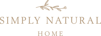 Logo Simply Natural Home with Flower Design above