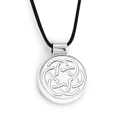 Nu-me Skinny EMF protection pendant Fortitude. Depicting strength and courage. Slim and light with the latest New Life Energy technology. Charged with scalar waves in the solfeggio healing frequencies which work on your own energy system to protect you and keeping you calm. Reversible pendant with energy spiral on the back. Simply Natural Home.